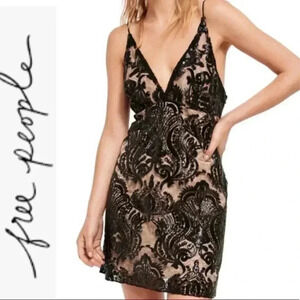 🆕Free People - Night Shimmer Black Mini Dress 8🆕